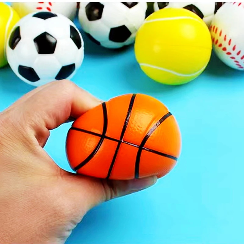 12PCS 6CM 7 Patterns Soft Football Basketball Baseball Tennis Kids Birthday Party Gifts Pinata Filler Kids Toys Giveaway Favors