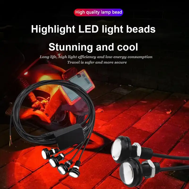 Motorcycle Lights Underglow Kit 7 Colors Motorcycle Underglow Kit 4 In 1 IP67 Waterproof Flashing Brake Light Anti-Collision