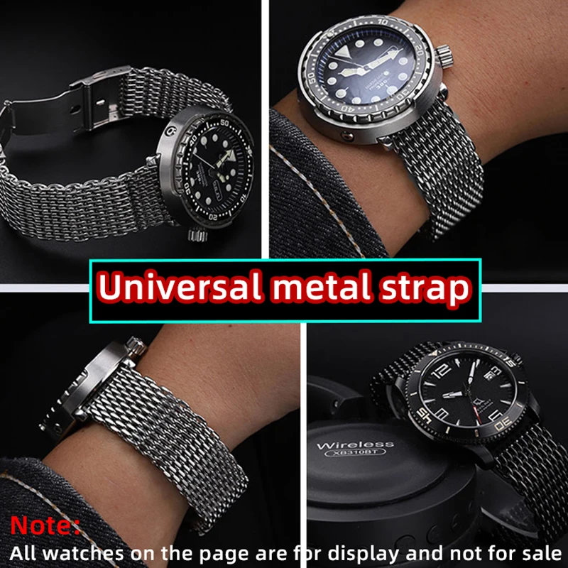 

18mm 20mm 22mm 24mm stainless steel strap for men women Cool Shark Fine steel band SEIKO OMEGA TAG Heuer Carrera metal bracelet