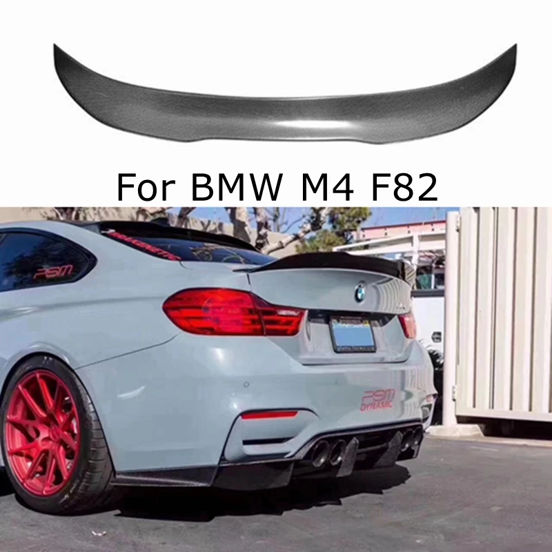 

FOR BMW M4 F82 PSM Style Carbon fiber Rear Spoiler Trunk wing 2014-2020 FRP Glossy black Forged carbon