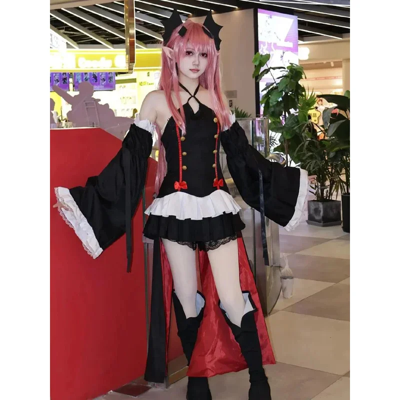 

CySeraph Of The End Owari no Seraph Krul Tepes Косплей Костюм Униформа Парик Косплей Аниме Ведьма Вампир Костюм на Хэллоуин для женщин