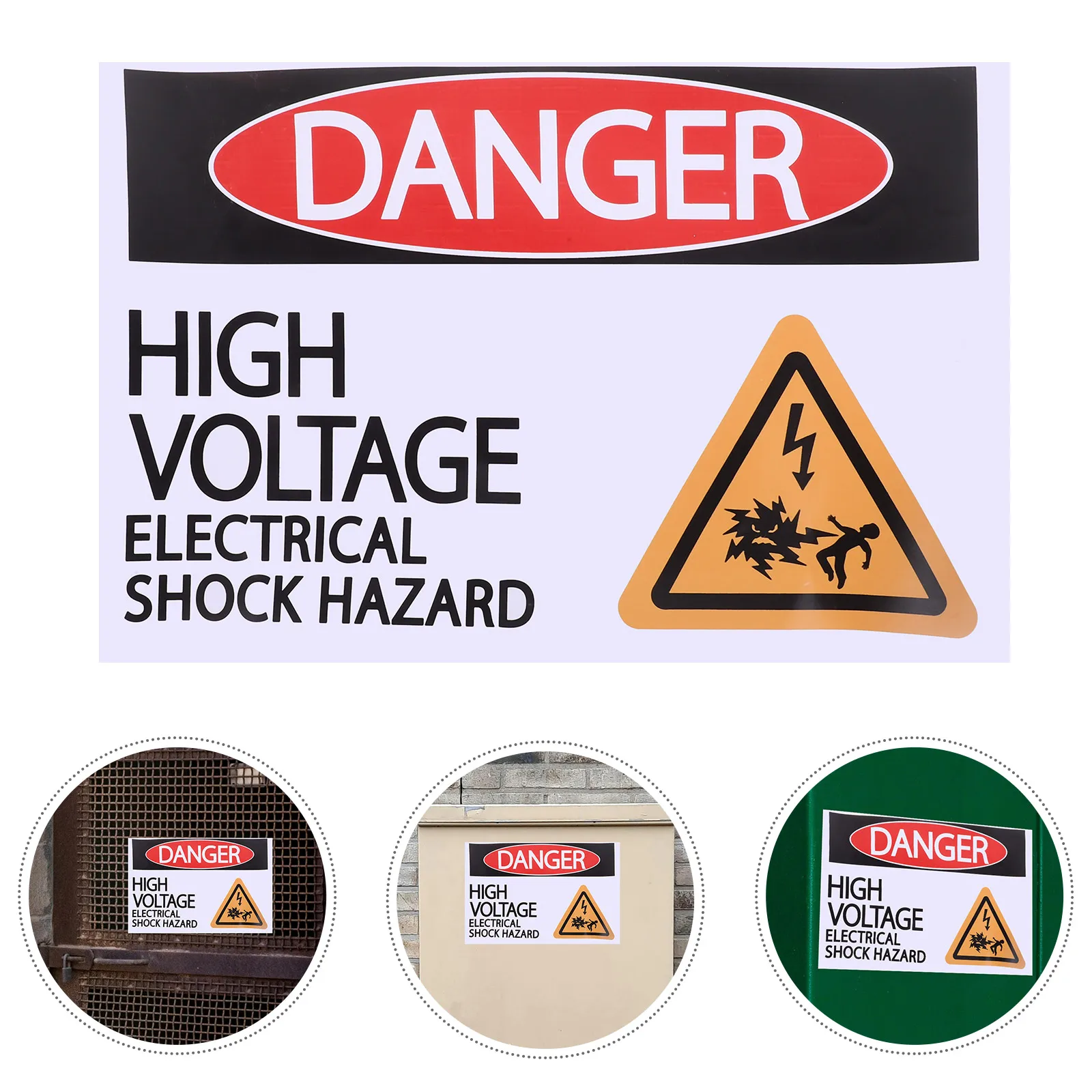 

2 Sheets Warning Sticker Sign Stickers Safety Signs Electrician Labels Water Proof