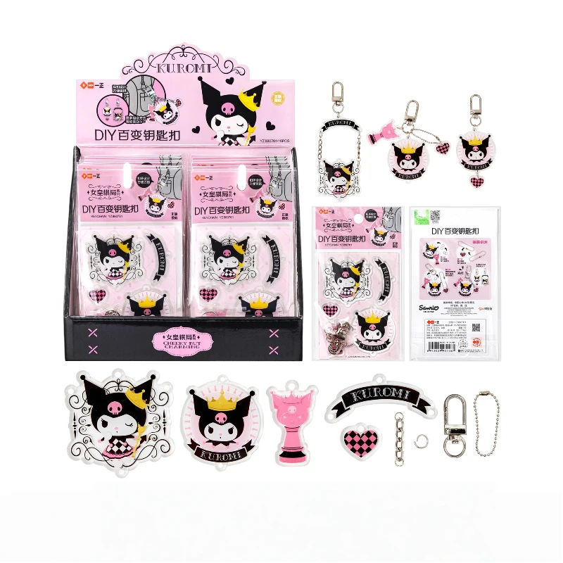 LIGEN Sanrio Licensed Kuromi Diy Stamp Keychain Cartoon Cute Bag Charm Backpack Hanging  Decoration Gift For Daily Use