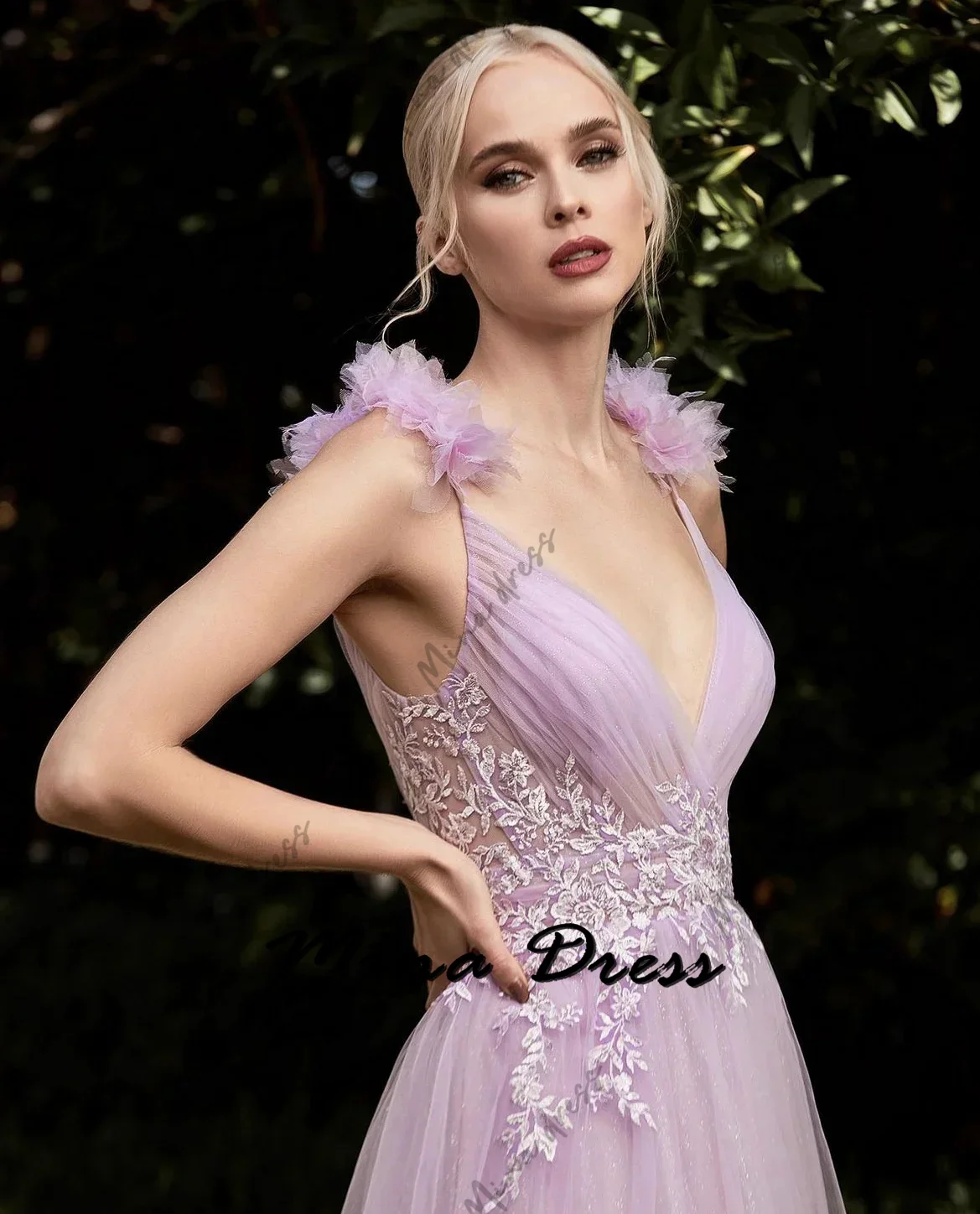 Mina Customized Backless Party Dress for Wedding Dresses Sleeveless Luxury Dresses Women 2024 Feather Elegant Chic Dress Es Prom image 3