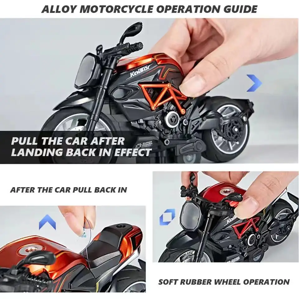 1:12 سبيكة ضوء الشارع نموذج دراجة نارية مصغرة دييكاست على الطرق الوعرة دراجة نارية محاكاة سيارة لعبة لصبي هدية #5