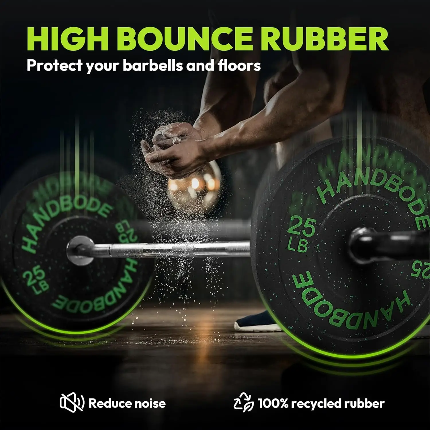 Home Gym Weight Lifting with 2-Inch Bumper Plates, High Bounce, Colored Rubber, Multiple Weights