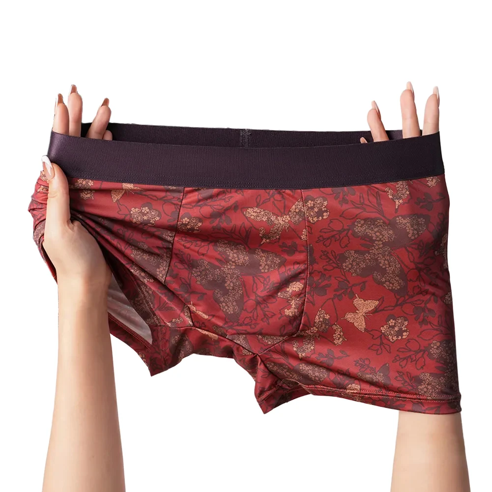 سراويل داخلية بوكسر مطبوعة كلاسيكية ناعمة للرجال مع تصميم حقيبة على شكل حرف U ملابس داخلية قابلة للتمدد للاستخدام اليومي #4