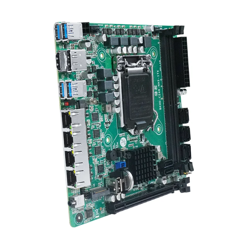 Mini C246 NAS ITX Motherboard support Intel 8th and 9th generation CPUs dual-channel memory, SATA, M.2 (NVME) mode SSD, RJ45