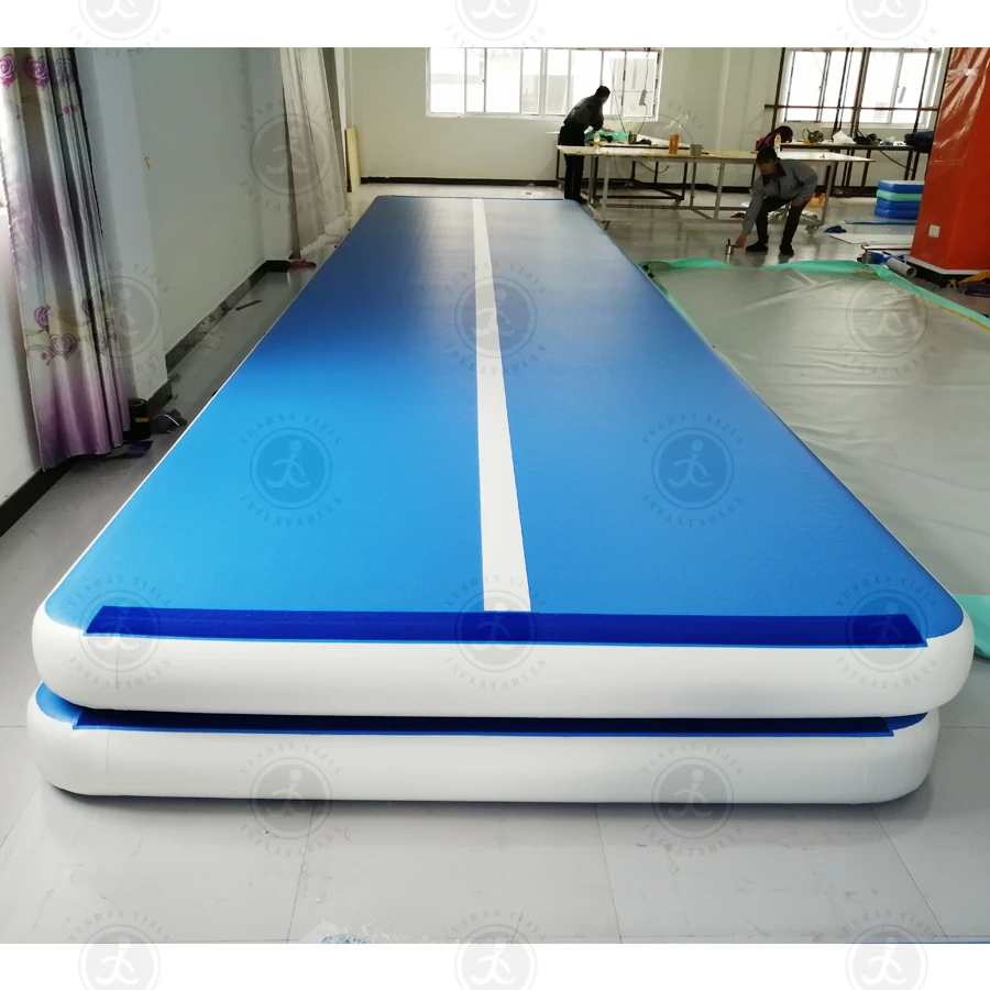 Venda por atacado de esteiras de ginástica infláveis para ginástica com pista de ar para ginástica