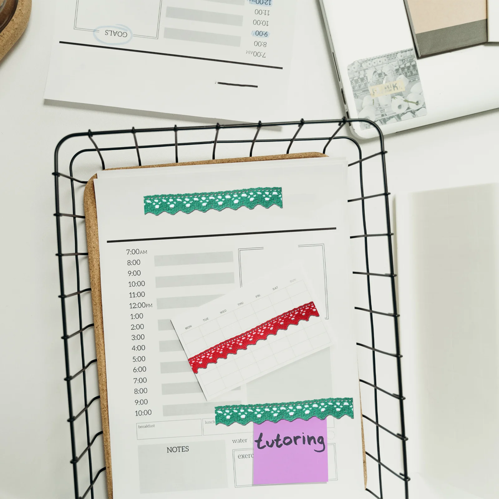 

5Pcs Hollow Lace Tape Single Color Masking Decorative Sticky Craft Lace Trim Ribbon DIY Scrapbooking Gifts Sticky Craft