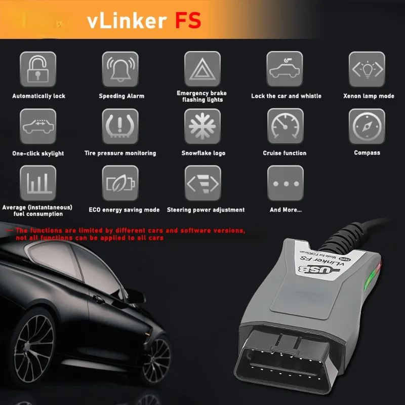 vLinker FS USB/BT made for FoRscan OBDII Automotive Fault Diagnostics