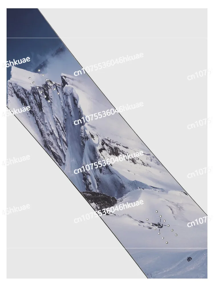 Snowy Mountain Wood Woodgrain Skiing Single Board for Men and Women