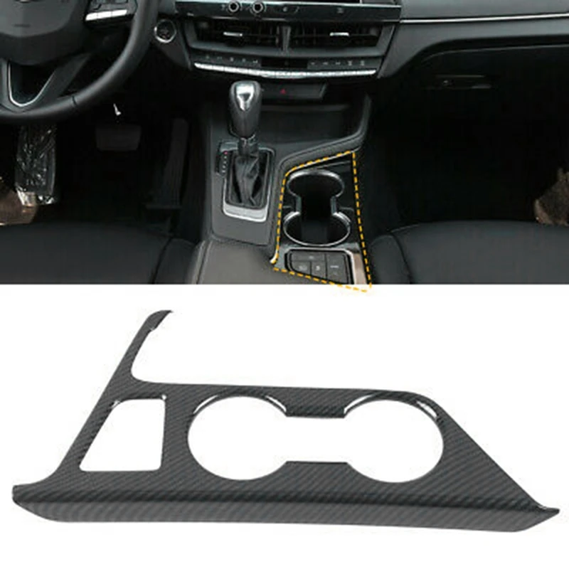 LHD Carbon Fiber Look Inner Water Cup Holder Cover Trim for Cadillac CT4 2020