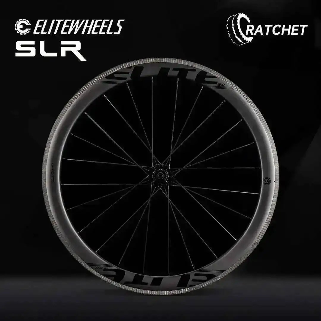 Koła karbonowe ELITEWHEELS 700c do rowerów szosowych, powierzchnia hamowania 3K Twill, opona clincher, system bezdętkowy, piasta Straight Pull 36T, SLR