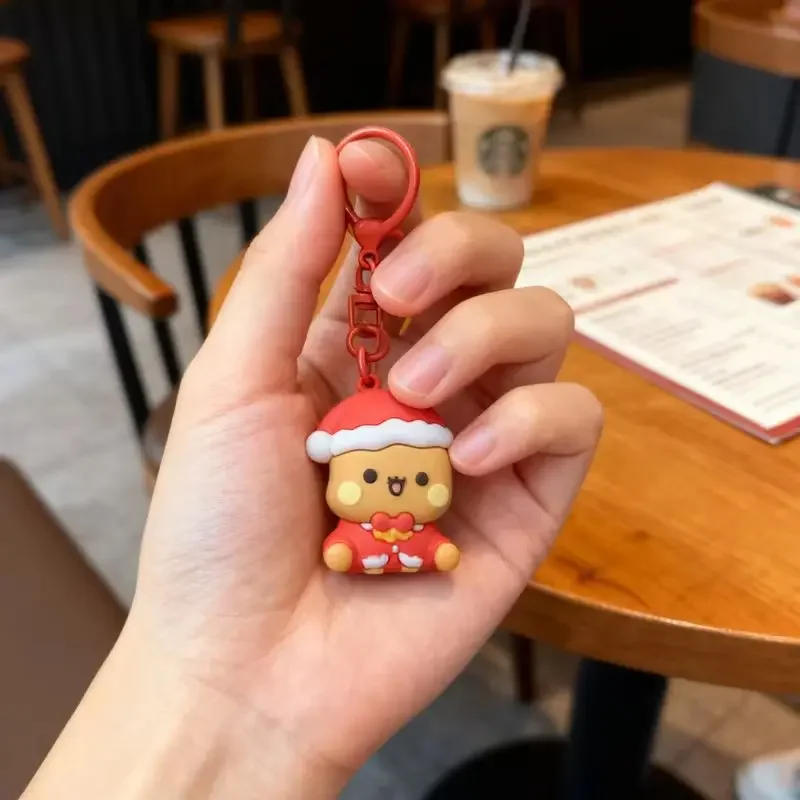 لطيف الباندا Bubu & Dudu عيد الميلاد المفاتيح، Bubu & Yier عيد الميلاد على ظهره قلادة، هدية عيد الميلاد الجدة