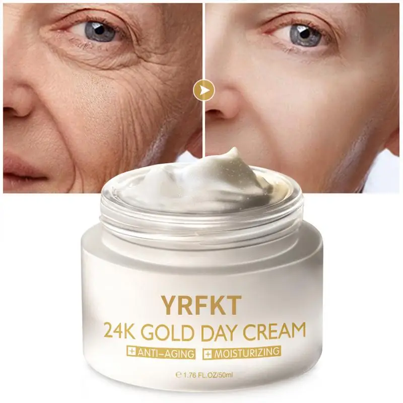 

24K Gold Day Cream Powerful Anti Wrinkle Anti-Aging Lift Firming Whitening Brightening Moisturizing Beauty Health Face Skin Care