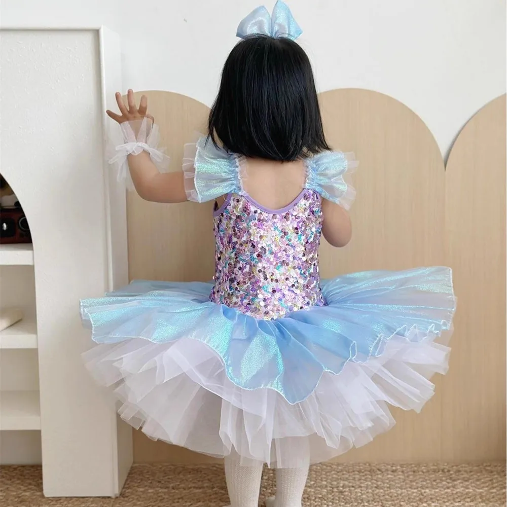 

Летние платья принцессы, наряд для девочек, детское танцевальное платье для девочек, балетный подарок на день рождения, балетная детская одежда с блестками, Vestidos