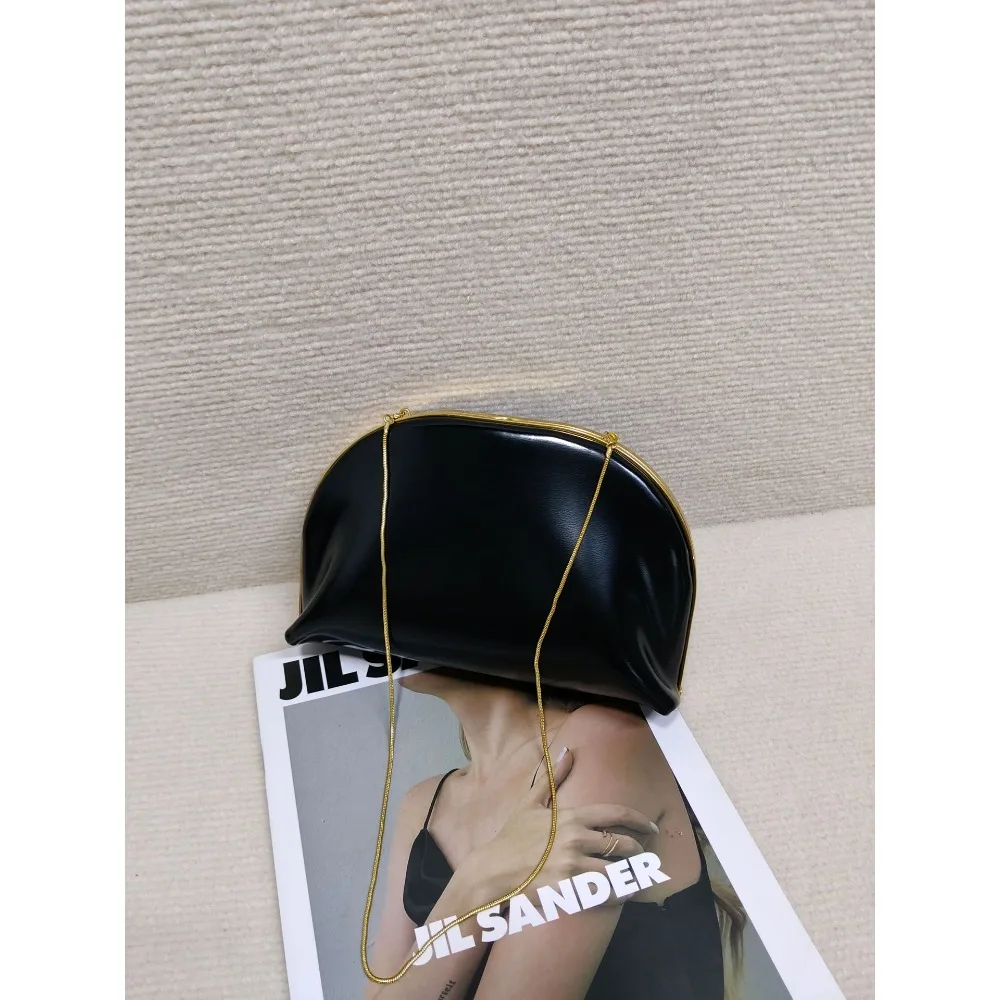 Shell Cosmetic Bag Storage Leather Mirror Storage Dinner Women's Bag Clutch Texture Unique Fashion Simple Casual  Celebrity