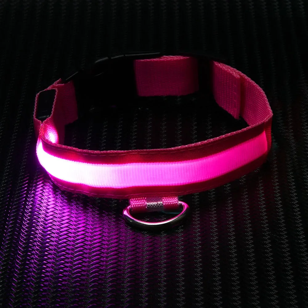 LED Dog Anti-lost Collar Pet Collar Glowing Luminous LED Night Light For Small Medium Large Dogs Collars Leads Safety Necklace