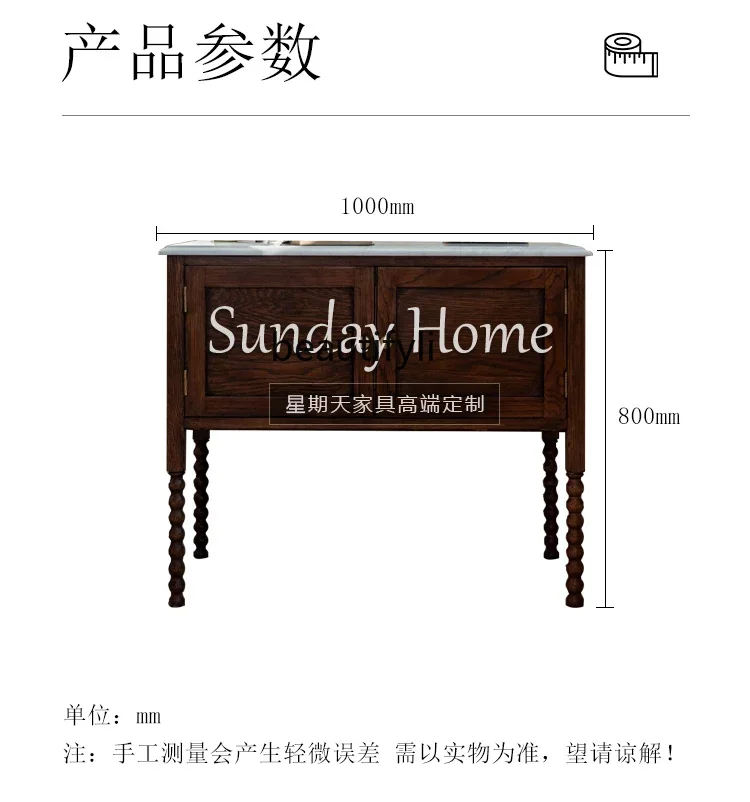 American Retro Roman Column Chest of Drawers Living Room Small Storage Cabinet Vintage Style Cabinet Customizable