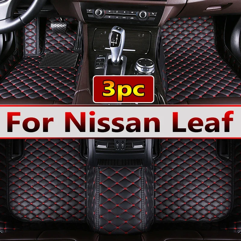 Floor Mats For Nissan Leaf ZE0 AZE0 2011~2017 Dirt-resistant Car Mats luxury Leather Mat Anti-dirt Pad Car Accessories Interior