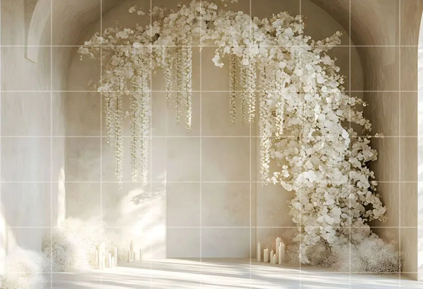 Fondo de fotografía Mehofond tierra Beige crema arco Floral arte adulto maternidad retrato de boda decoración telón de fondo estudio fotográfico