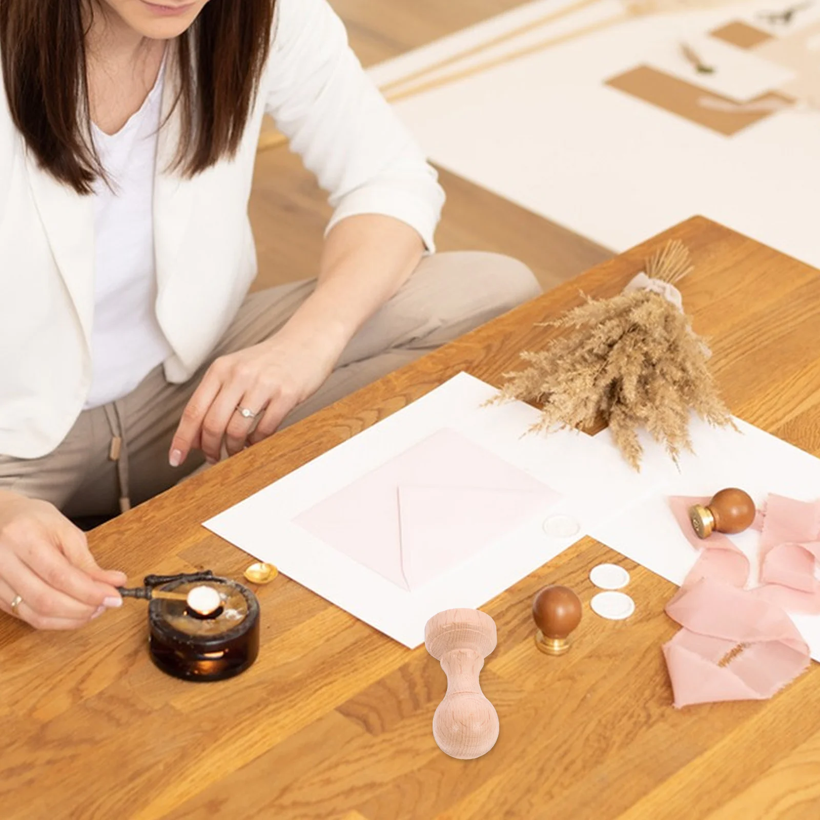 2-delige houten zegel DIY handaccount plakboek snijwerk versieren creatieve stamper dagboek planner