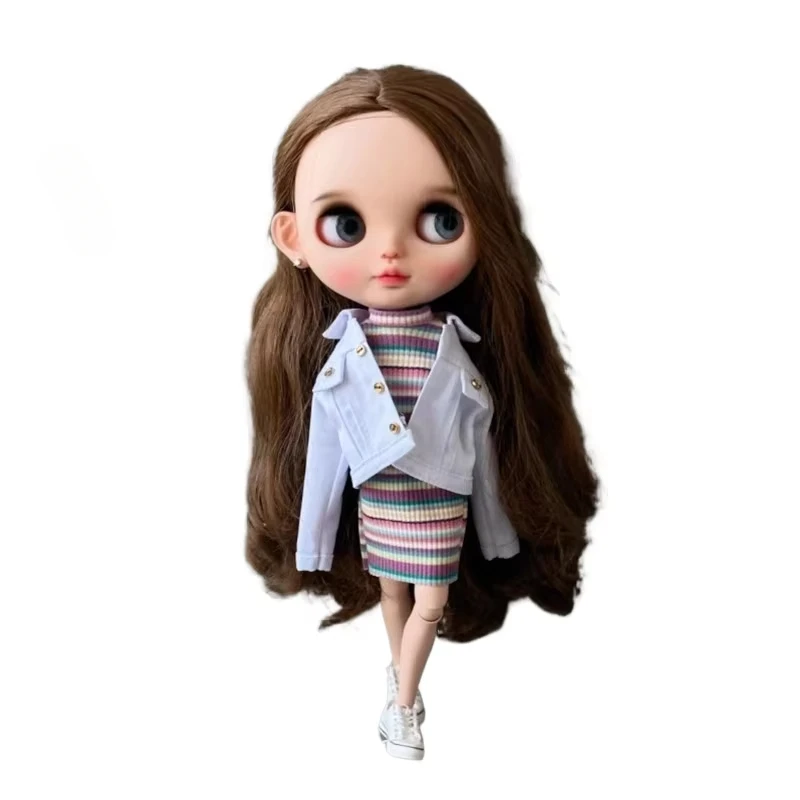 Ropa de muñeca personalizada YJ421 de alta calidad, camiseta, sudaderas con capucha, pantalones, vestidos para tu barbiie fr ob24 ob27 pp liccaa blythee