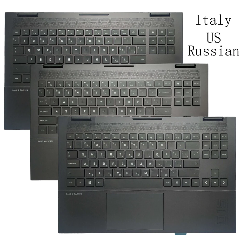 

New RGB Backlit French/Italy/US/Russian Keyboard For HP OMEN 15-EN 15-EK TPN-Q238 Q236 M00667-001 With Palmrest Upper Cover