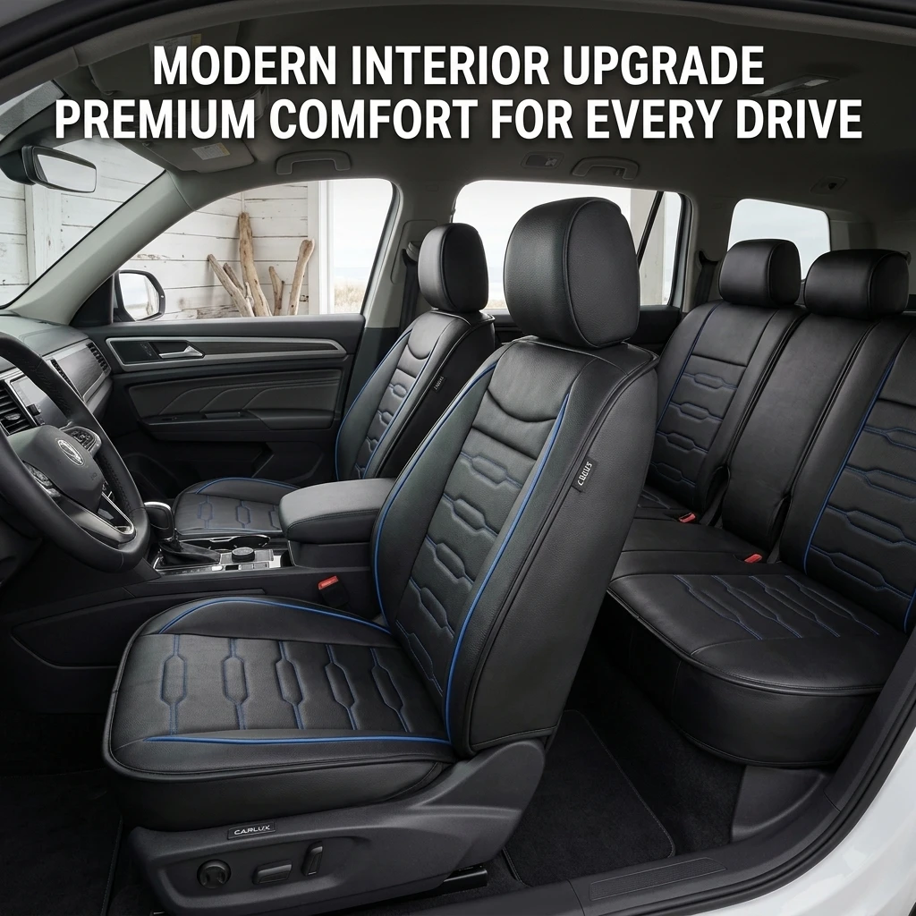 

Universal 5 seats Car Seat Cover, Stylish Seat Protector, Easy Install, Fits Most Cars SUVs Trucks