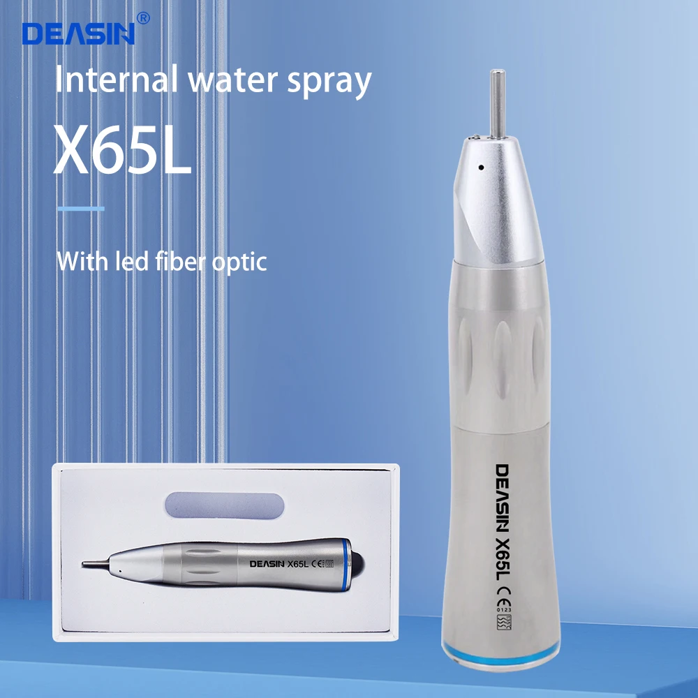 

Dental Fiber optic led straight handpiece X65L 1:1 blue ring with internal water spray for electric micromotor