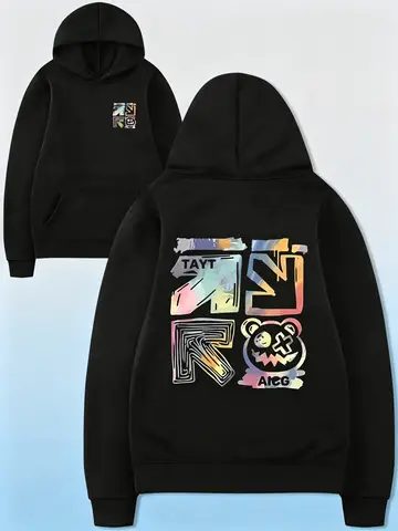 2026 Yeni Erkek Kapüşonlu Sweatshirt Sonbahar Kış Günlük Bol Kesim Pullover Hoodie Sokak Giyimi Hip Hop Erkek Günlük Üst Giyim