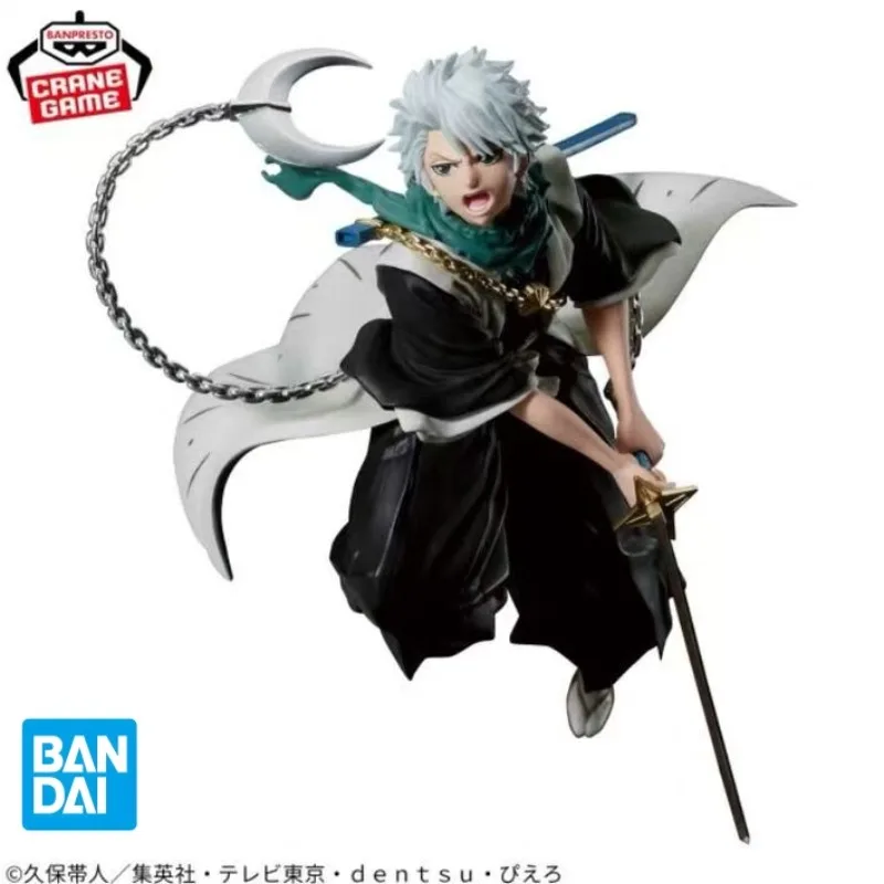 In Stock 100% Original BANPRESTO Bleach Toshiro Hitsugaya Figure Sword Captain Haori Desk Decor Gifts for Anime Fans Collections