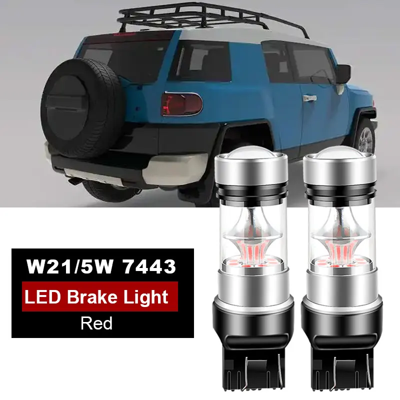 

2PCS Led 7443 W21/5W T20 LED Bulbs Lamp For Toyota Fj Cruiser GSJ1 05-18 Red Backup Reverse 12V Stop Brake Tail Parking Lights
