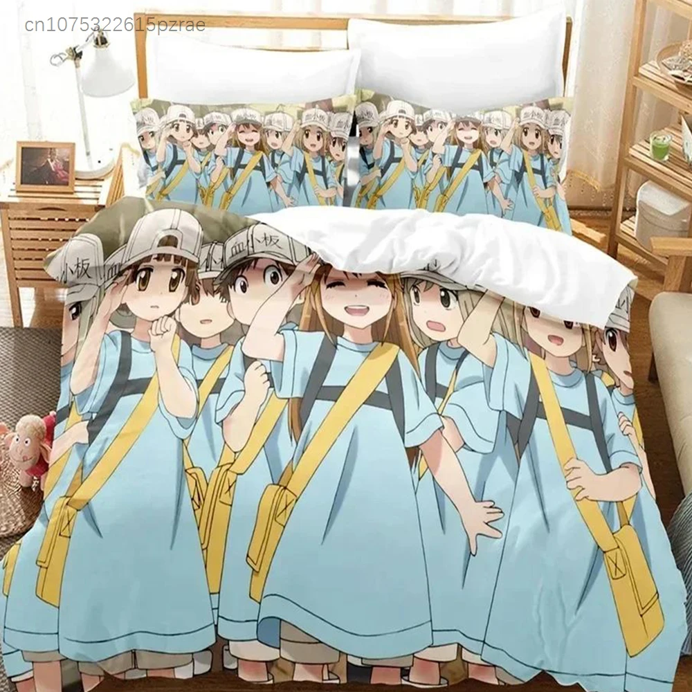 Cute Fashion 3D Working Cell Bedding Set Duvet Cover Set With Pillowcase Twin Full Queen King Bedclothes Bed Linen Customizable