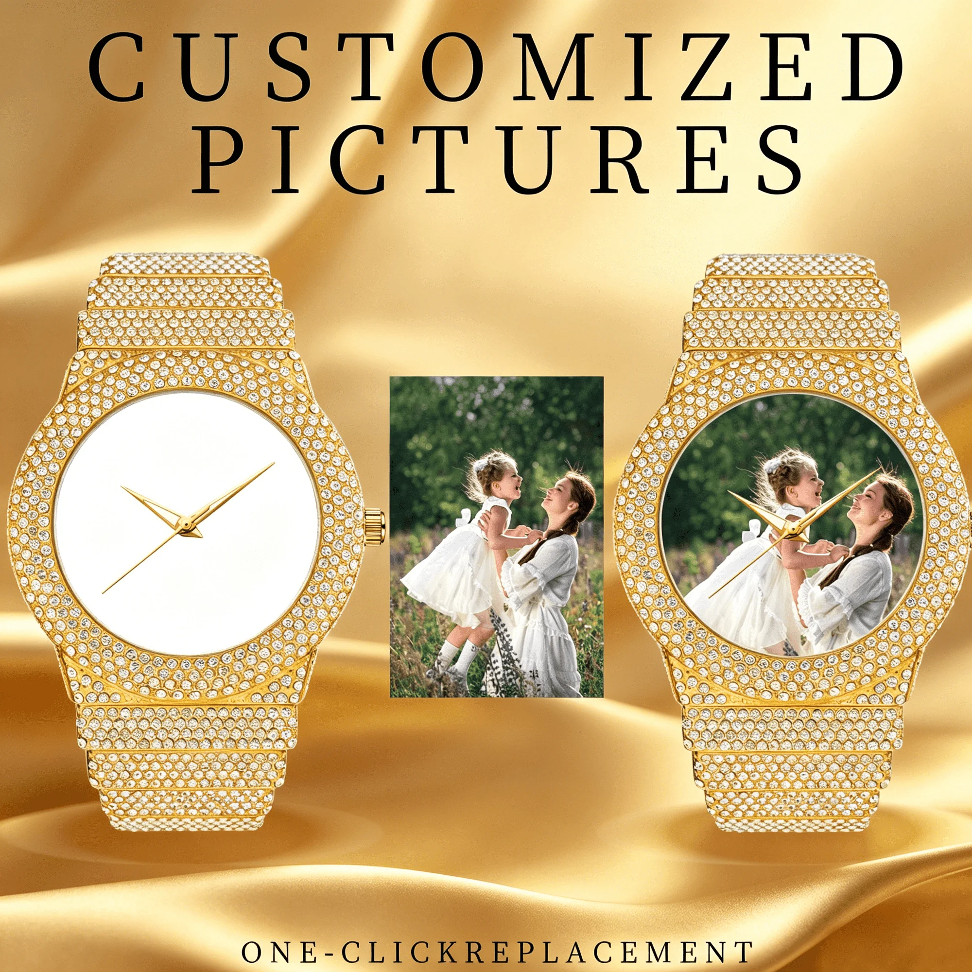DIY anpassbare Luxus-Herren-Quarzuhr mit vollständig mit Diamanten besetztem Zifferblatt – perfekt für Freizeit- und Geschäftsanlässe Reloj Hombre