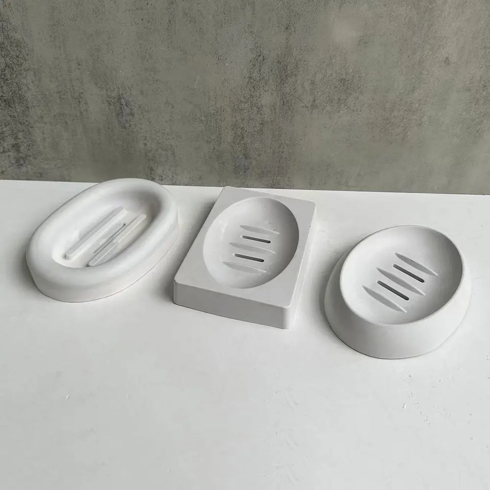For Fun Handmade Soap Storage Tray Concrete Silicone Mold Square Soap Dish Plate Resin Mould Cement Plaster Soap Box Holder Mold