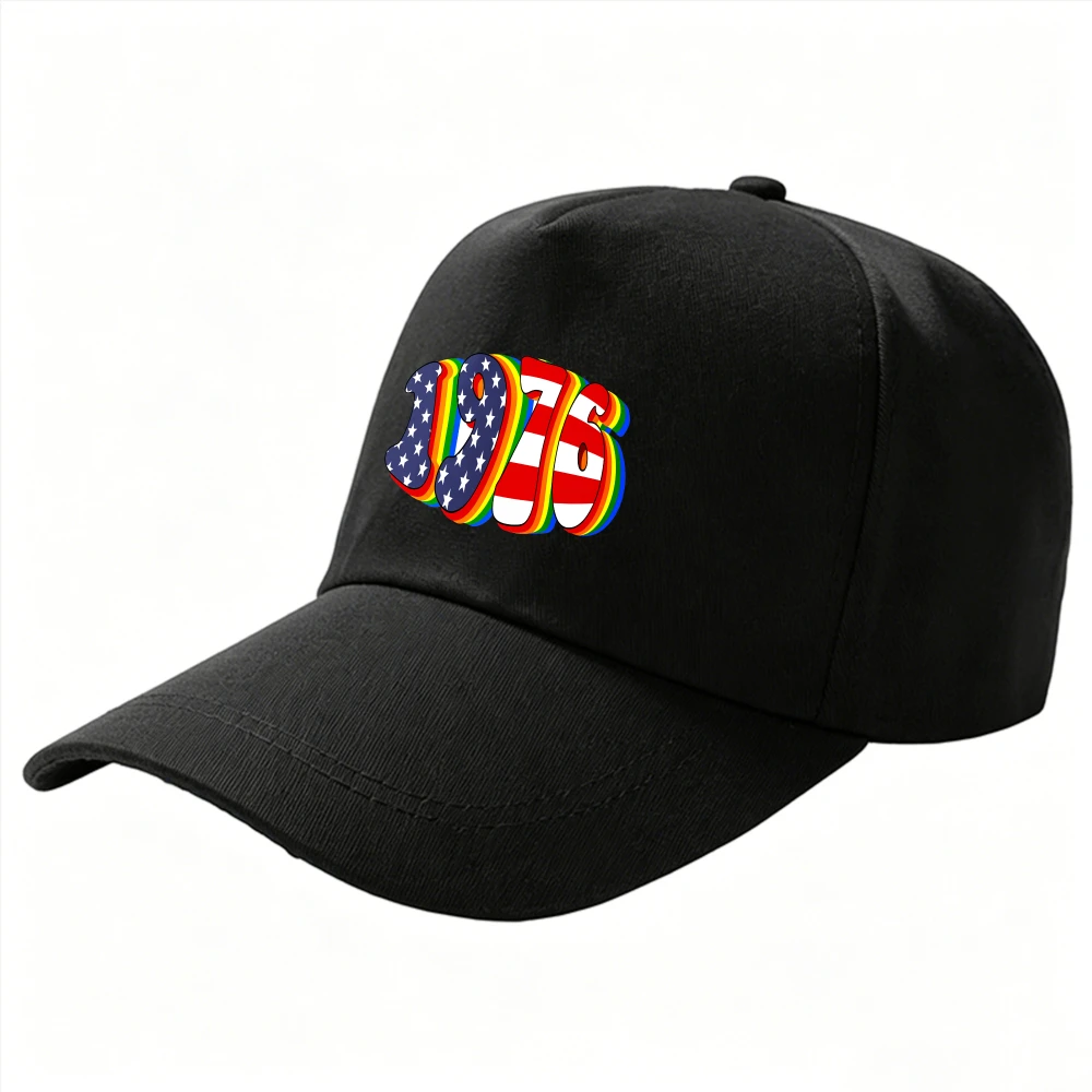 1976 Retro American USA Flag Graphic Baseball Cap Black Cotton Adjustable Dad Hat Patriotic Fourth of July Vintage Birthday Gift
