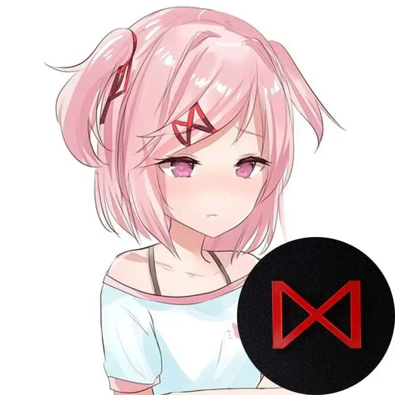 

Game Doki Doki Literature Club Natsuki Cosplay Headwear Red Hairpin Hairpins Bobby Pin Accessories Halloween Costume Hair Clips