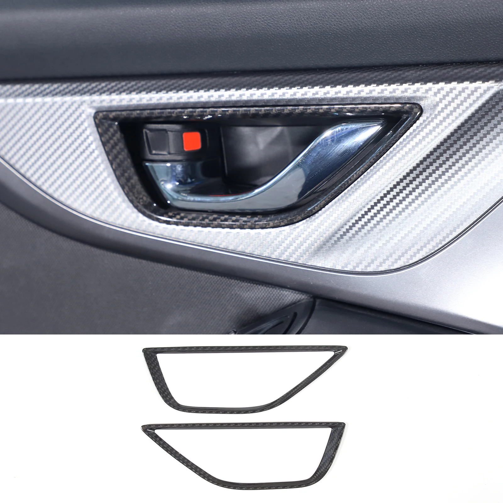 

For Subaru WRX 2022-2024 Real Carbon Fiber Car Door Inner Handle Frame Decorative Sticker Interior Modification Accessories