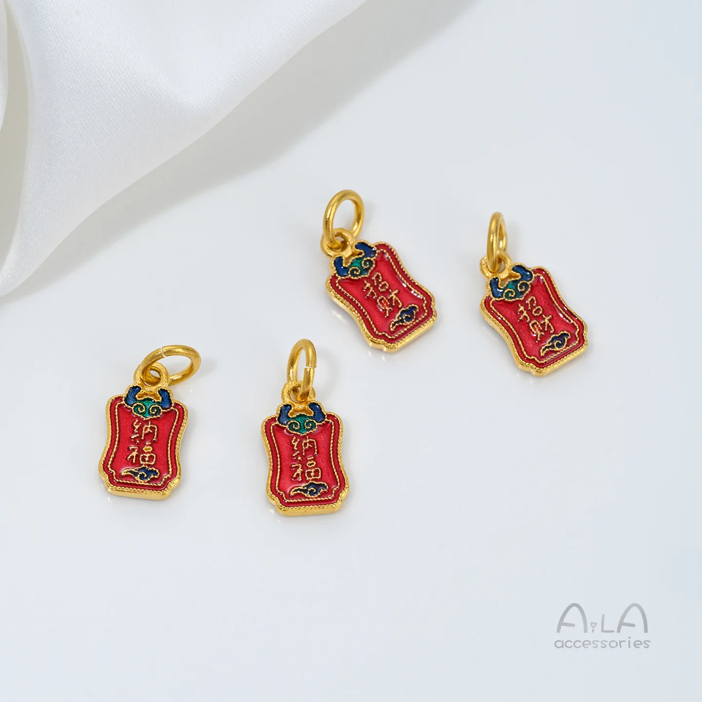 Long-Lasting Vintage Sand Gold Enamel Gourd Safety Extension Chain, DIY Connector for Necklace Bracelet