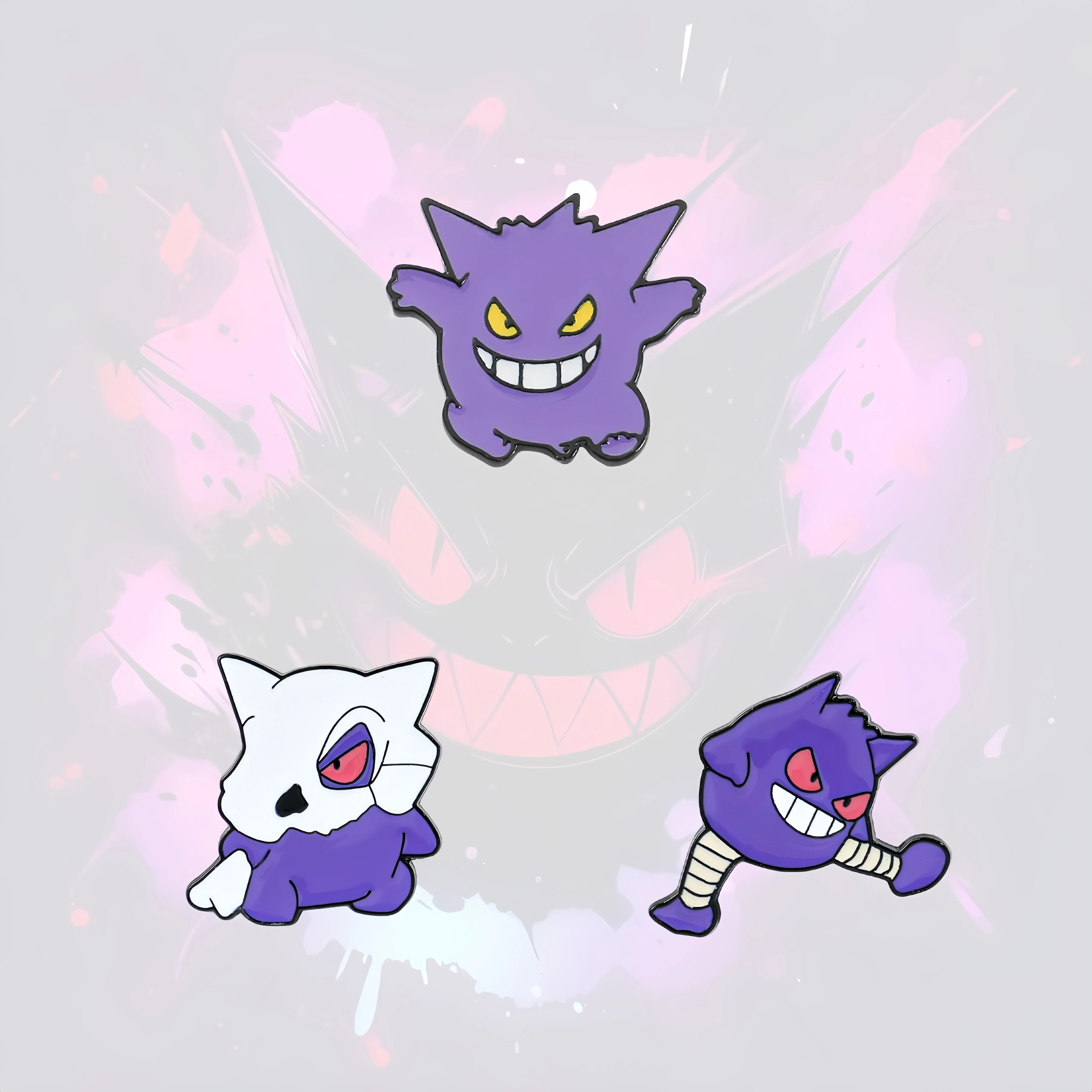 

Брошь в стиле аниме Pokemon Genger, эмалированная булавка ручной работы, прочный металлический значок, милые украшения для косплея