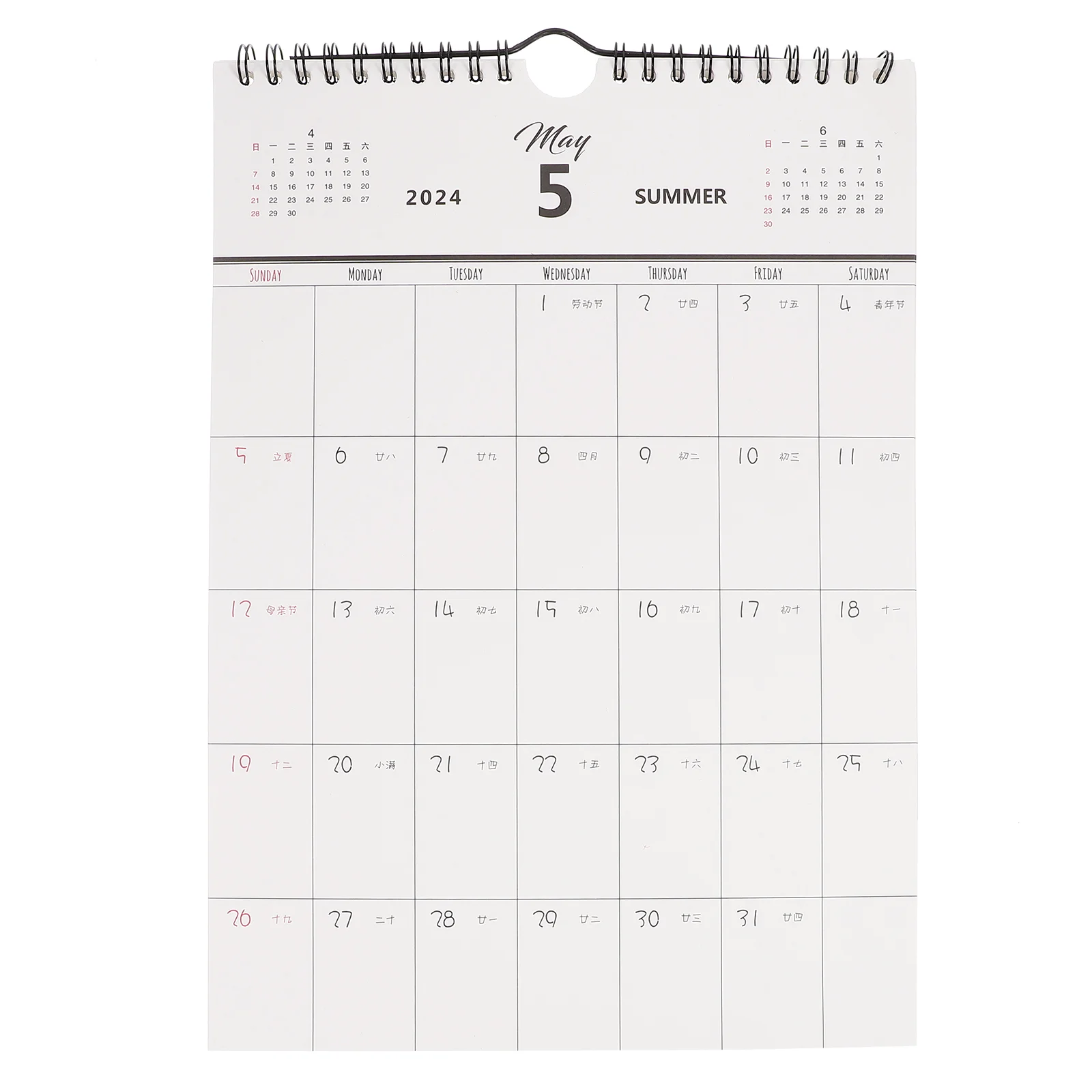 

Wall Mounted Calendar Sturdy Holiday Monthly Desk Hanging Home Countdown Daily Use Paper 2023-2024 Year for Office