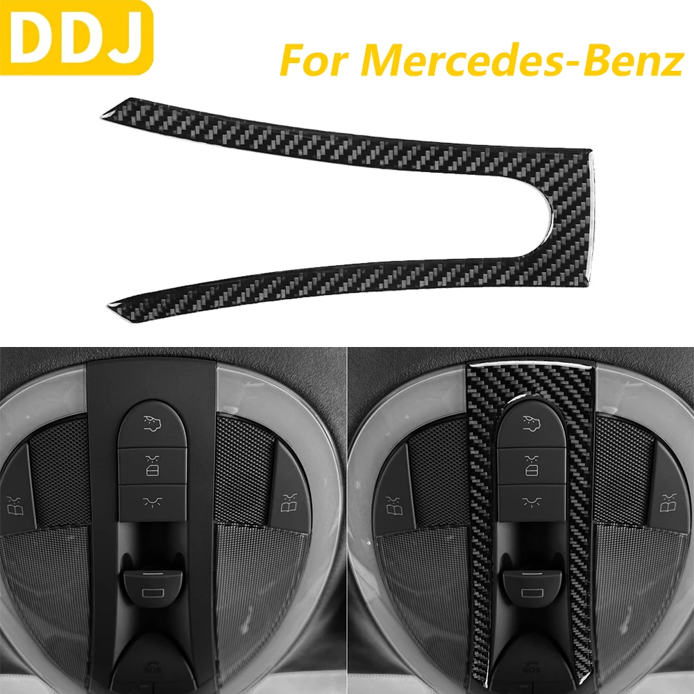 

Для Mercedes-Benz E-Class W211 2003-2009 из углеродного волокна, передняя и задняя лампа для чтения на крыше, крышка панели, автомобильные аксессуары, наклейка