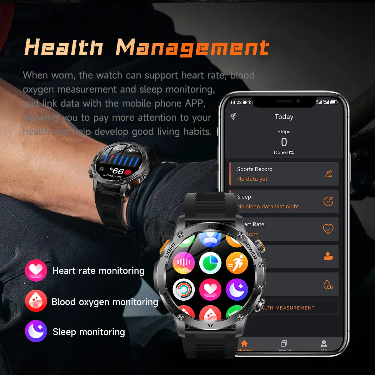 New T-REX3 Ultra Military 1.7 inches Smart Watch Men Sport Fitness Tracker 1000mAh Battery IP69K Waterproof HD Call Bracelet Men - Image 4