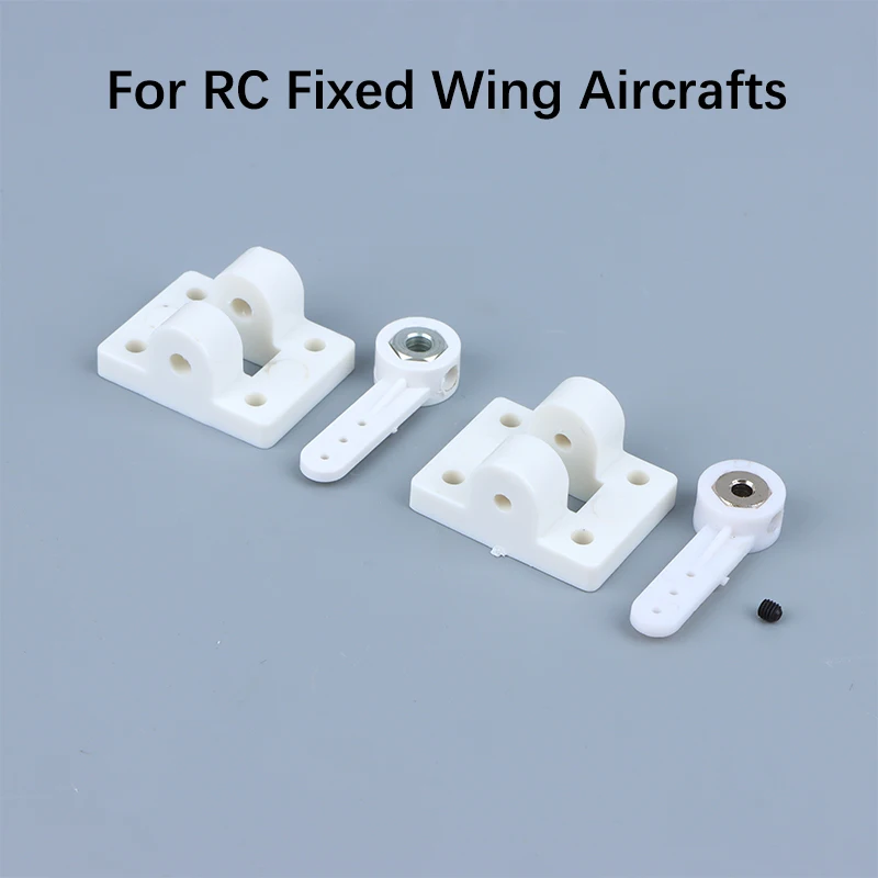 1 Set 3/4mm Landing Gear Front Wheel Steering 2/3 Holes Steering Arms+Mounts Suitable For RC Fixed Wing Aircrafts DIY Parts