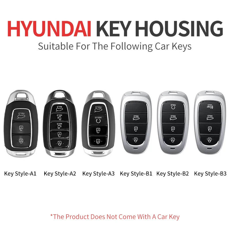 Leather Alloy Car Key Case Cover for Hyundai Creta I30 IX35 Santa Fe Tucson Elantra NEXO NX4 Solaris Prime Azera Grandeur Sonata