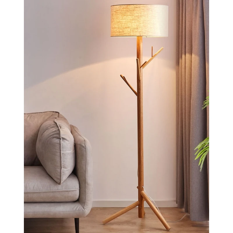 

Creative Scandinavian Solid Wood Led Floor Lamps for Living Room Study Bedroom Bedside Lamp Remote Control Dim Ambient Lights