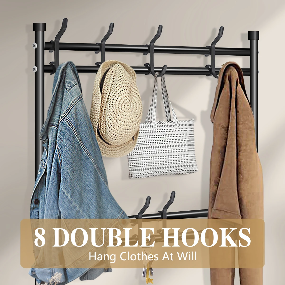 رف الملابس والقبعة رف معطف الأرضية المنزلية المتكاملة مجتمعة رف قبعات الأحذية غرفة نوم غرفة المعيشة رف الملابس رف الأحذية الباب #3