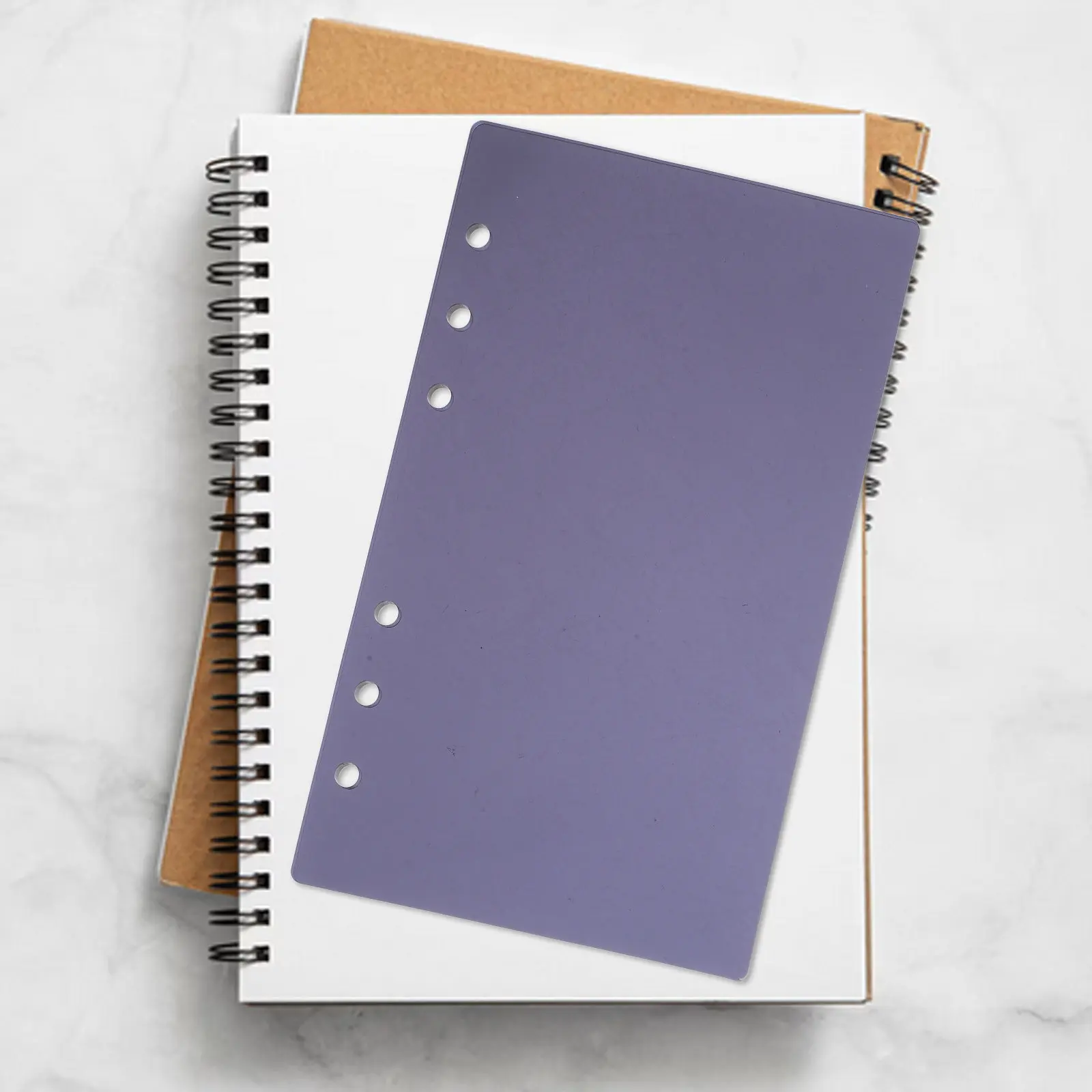 

Compact A6 Journal Cover in Acrylic with 6 Hole Binding Reusable Loose Leaf Notebook Shell for Office School Travel Use